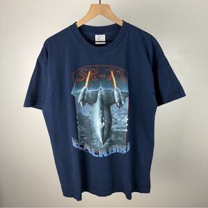 Vintage 90’s Navy Blue Blackbird SR-71 Plane Military NASA War T Shirt Size XL